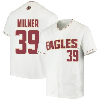 Men's Boston College Eagles Beck Milner Performance Baseball Jersey - Replica White