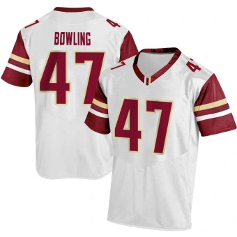 Men's Boston College Eagles Caden Bowling Football Jersey - Replica White