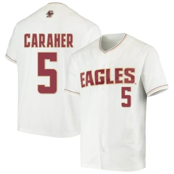 Men's Boston College Eagles Cam Caraher Performance Baseball Jersey - Replica White