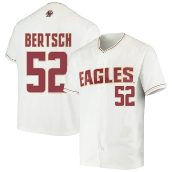 Men's Boston College Eagles Connor Bertsch Performance Baseball Jersey - Replica White