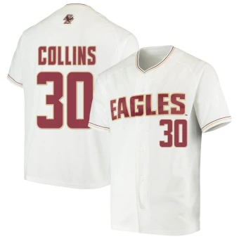 Men's Boston College Eagles John Collins Performance Baseball Jersey - Replica White