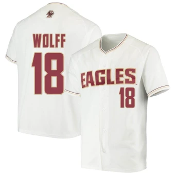 Men's Boston College Eagles Kyle Wolff Performance Baseball Jersey - Replica White