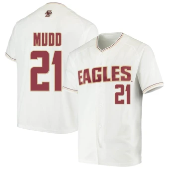 Men's Boston College Eagles Tyler Mudd Performance Baseball Jersey - Replica White