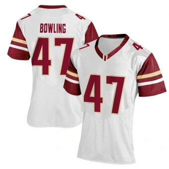 Women's Boston College Eagles Caden Bowling Women Football Jersey - Replica White