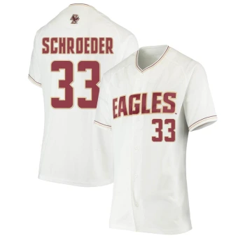 Women's Boston College Eagles Eric Schroeder Performance Baseball Jersey - Replica White