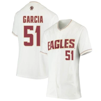 Women's Boston College Eagles Esteban Garcia Performance Baseball Jersey - Replica White