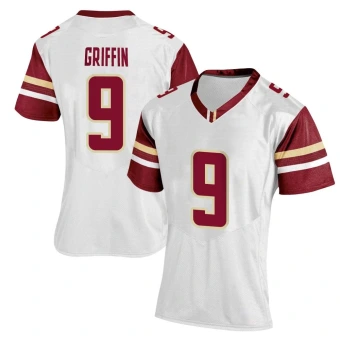 Women's Boston College Eagles Josiah Griffin Women Football Jersey - Replica White