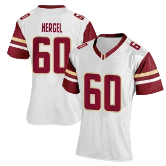 Women's Boston College Eagles Kyle Hergel Women Football Jersey - Replica White