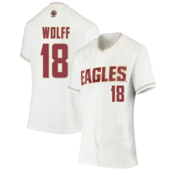 Women's Boston College Eagles Kyle Wolff Performance Baseball Jersey - Replica White